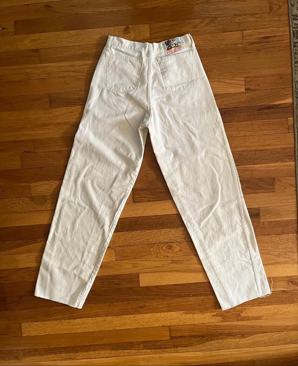 Vintage Rare 70s Appaloosa Western Wear White High Waisted Jeans Women's 25x32.5